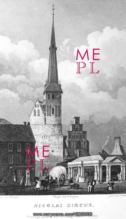 : The Nikolaikirche in Berlin, 1832 : The Nikolaikirche in Berlin, 1832