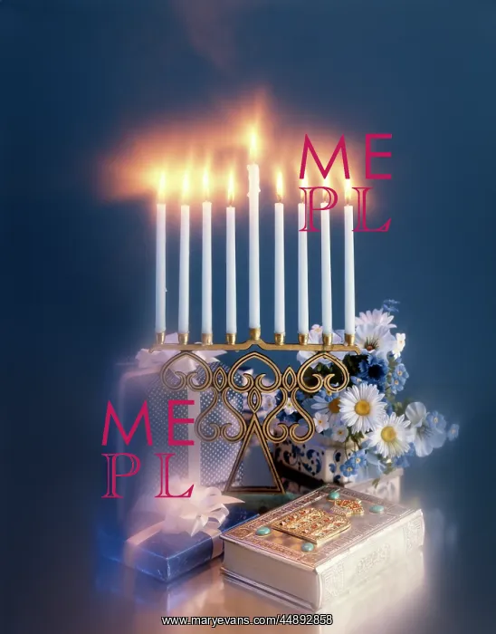 : NINE-BRANCHED CANDELABRUM LIT DURING THE EIGHT-DAY : NINE-BRANCHED CANDELABRUM LIT DURING THE EIGHT-DAY