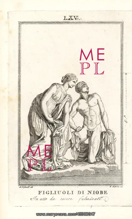 : Niobe with one of her seven sons about to : Niobe with one of her seven sons about to