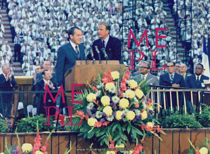 : Nixon appeared at one of Billy Graham's ? : Nixon appeared at one of Billy Graham's ?