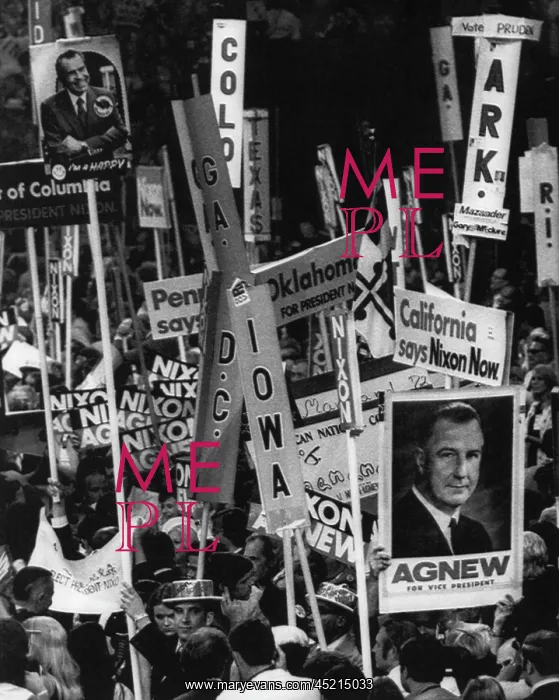 : Nixon Presidency. Delegates rallying for ? : Nixon Presidency. Delegates rallying for ?