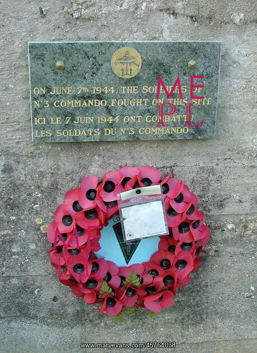 : No. 3 Commando Memorial Plaque, Merville Battery : No. 3 Commando Memorial Plaque, Merville Battery