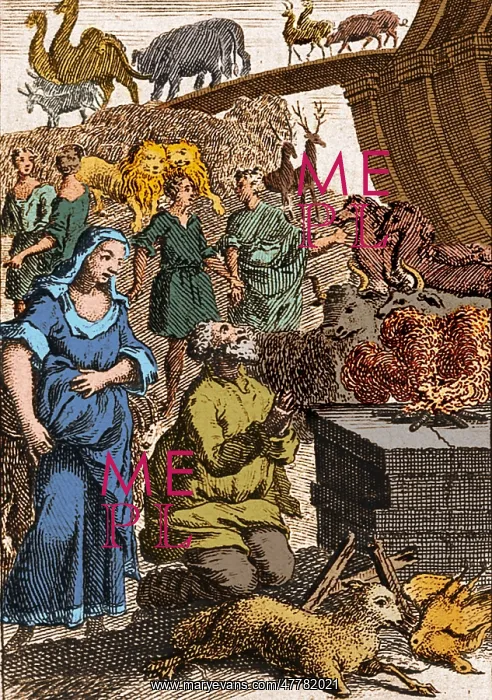: Noah Preparing First Sacrifice After Flood : Noah Preparing First Sacrifice After Flood