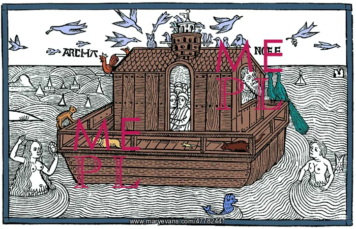 : Noah's Ark with Merfolk, 1493 : Noah's Ark with Merfolk, 1493