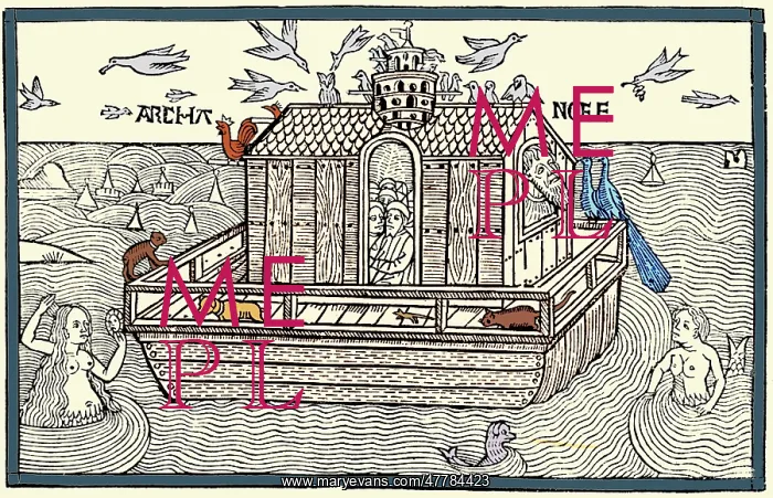 : Noah's Ark with Merfolk, 1493 : Noah's Ark with Merfolk, 1493