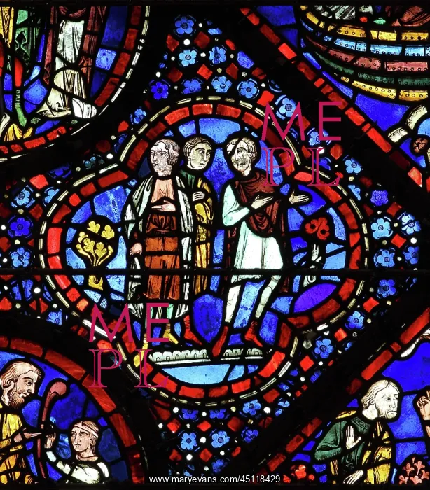 : Noah's sons, Life of Noah stained glass window : Noah's sons, Life of Noah stained glass window