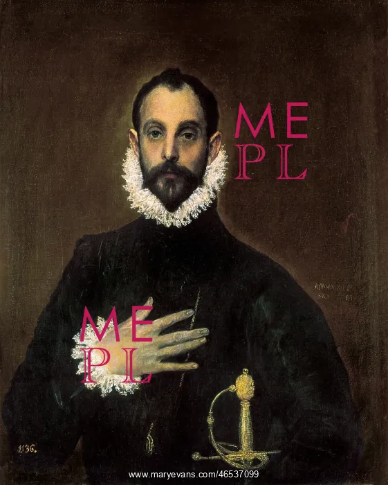 : Nobleman with his hand on his chest, by El Greco : Nobleman with his hand on his chest, by El Greco