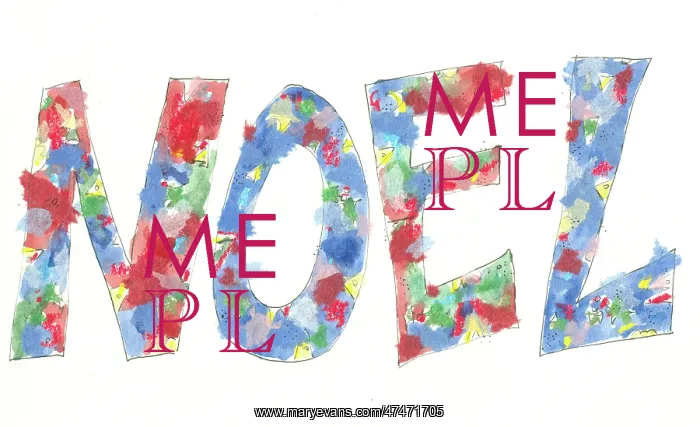  : NOEL - red and blue decoratative letters