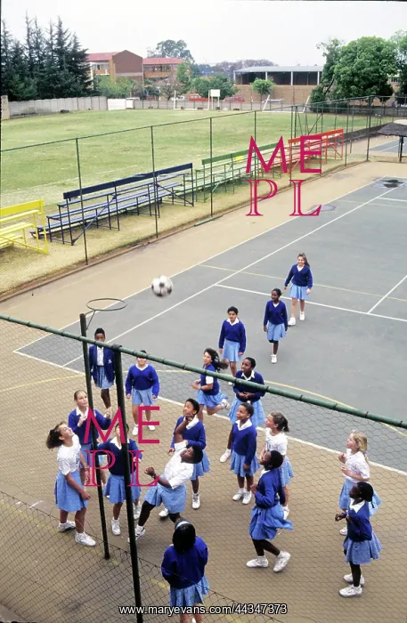: Non-racial School playing Basketball : Non-racial School playing Basketball