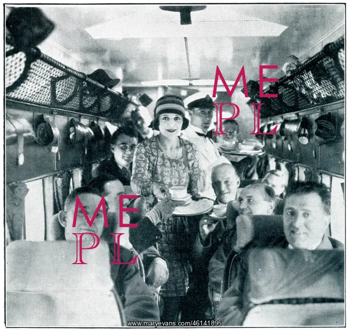 : Norah Blaney serving tea on an Imperial Airways flight : Norah Blaney serving tea on an Imperial Airways flight
