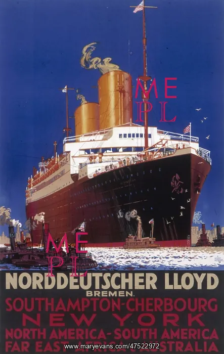 : Norddeutscher Lloyd shipping poster : Norddeutscher Lloyd shipping poster