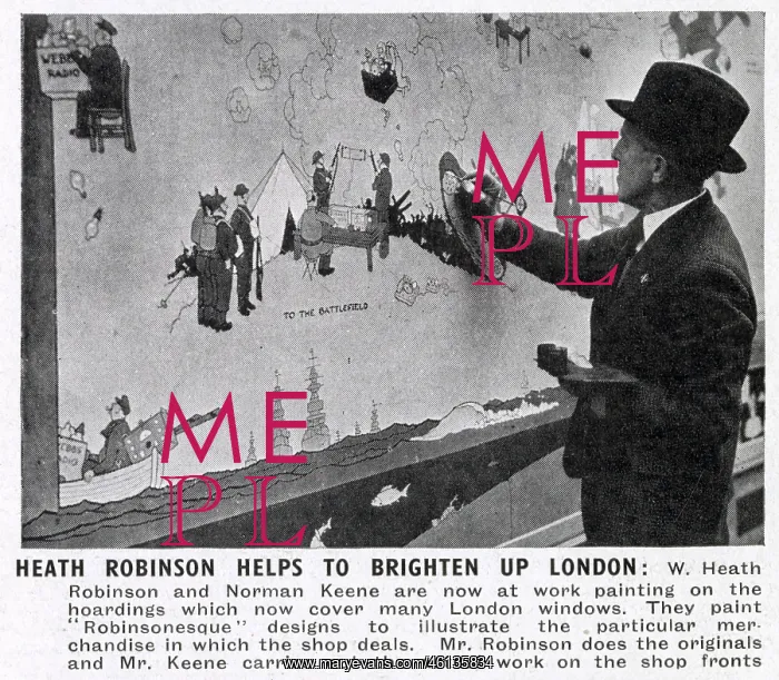 : Norman Keene replicates Heath Robinson pics on shop windows : Norman Keene replicates Heath Robinson pics on shop windows