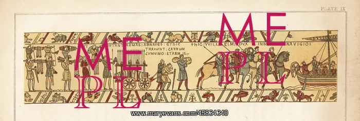 : Norman soldiers loading stores and arms onto ships : Norman soldiers loading stores and arms onto ships