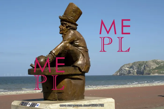 : North Wales - Llandudno - Mad Hatter Statue by beach : North Wales - Llandudno - Mad Hatter Statue by beach