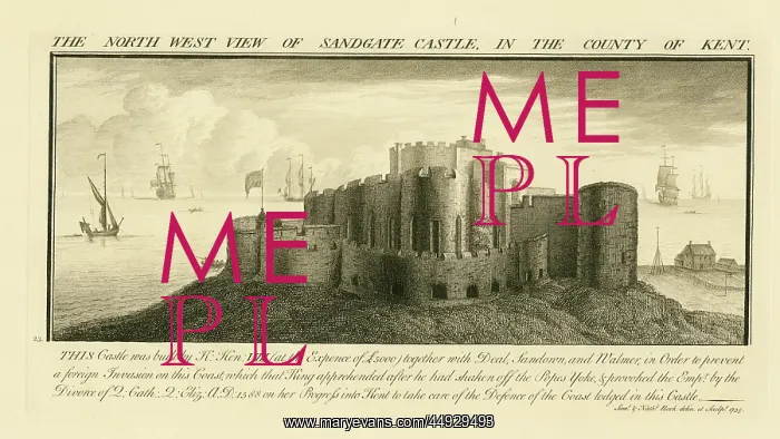 : The North West view of Sandgate Castle in the County of Kent : The North West view of Sandgate Castle in the County of Kent