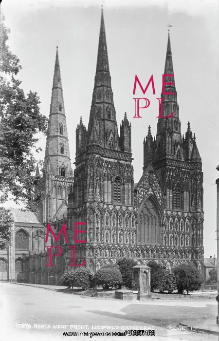 : Northwest Front of Lichfield Cathedral : Northwest Front of Lichfield Cathedral