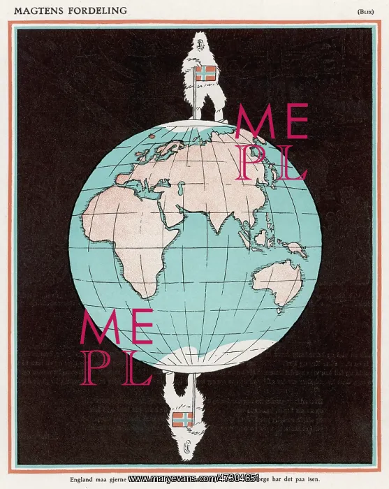 : NORWAY / CARTOON VIEW 1919 : NORWAY / CARTOON VIEW 1919
