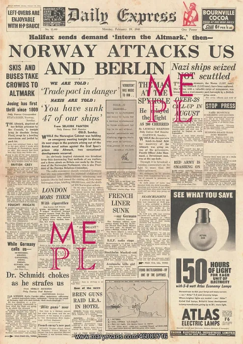 : Norway protests to Britain and USA over the Altmark incident : Norway protests to Britain and USA over the Altmark incident
