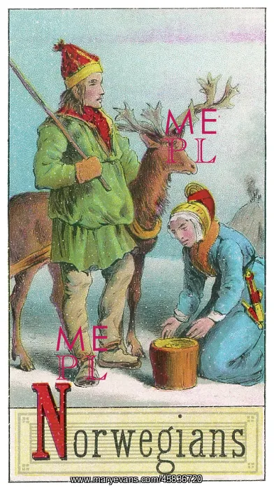 : Norwegian Couple with Reindeer : Norwegian Couple with Reindeer
