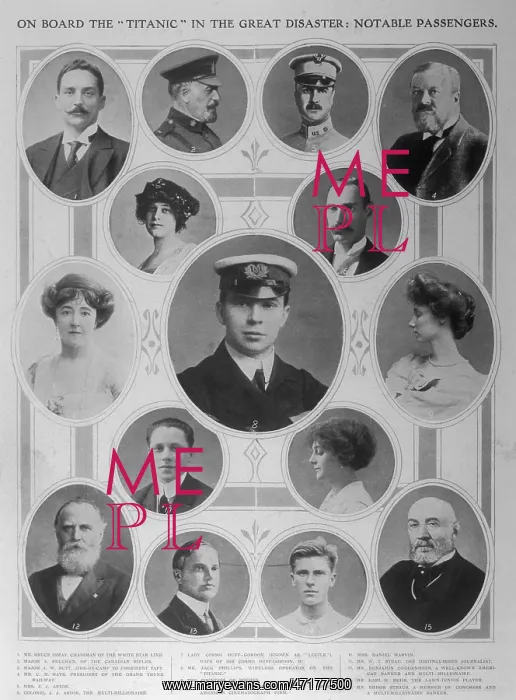 : Notable passengers aboard the Titanic : Notable passengers aboard the Titanic