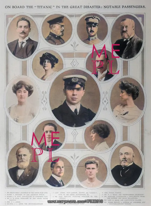 : Notable passengers aboard the Titanic : Notable passengers aboard the Titanic