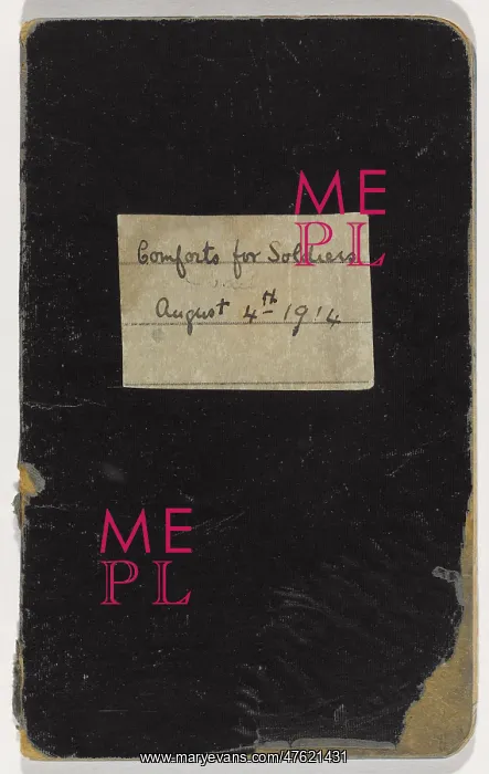 : Notebook recording quantities of comforts for soldiers : Notebook recording quantities of comforts for soldiers