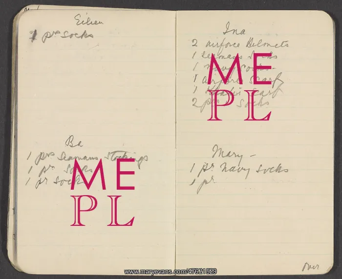 : Notebook recording quantities of comforts for soldiers : Notebook recording quantities of comforts for soldiers