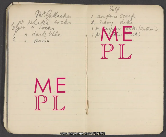 : Notebook recording quantities of comforts for soldiers : Notebook recording quantities of comforts for soldiers