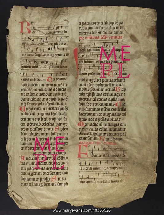 : Noted Hymnal (Fragment) : Noted Hymnal (Fragment)