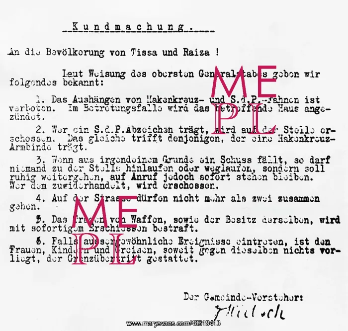 : Notice to Tissa and Raiza, 1938 : Notice to Tissa and Raiza, 1938