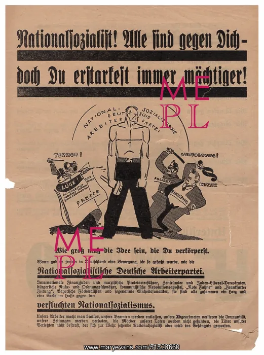 : NSDAP Election Flyer: Leipzig - Side 1 : NSDAP Election Flyer: Leipzig - Side 1