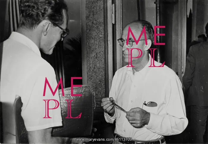 : The nuclear physicist Enrico Fermi (right). About 1950 : The nuclear physicist Enrico Fermi (right). About 1950