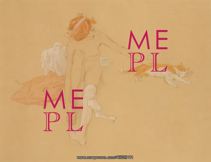 : Nude and cat by Raphael Kirchner : Nude and cat by Raphael Kirchner