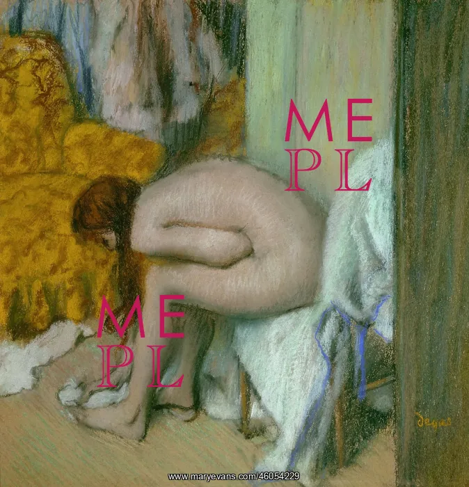 : Nude, drying her feet after the bath : Nude, drying her feet after the bath
