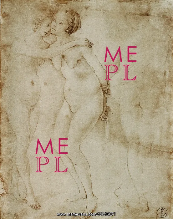 : Three nude female figures. Drawing : Three nude female figures. Drawing