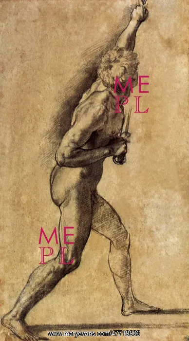  : Nude Man with Swords, by Raphael