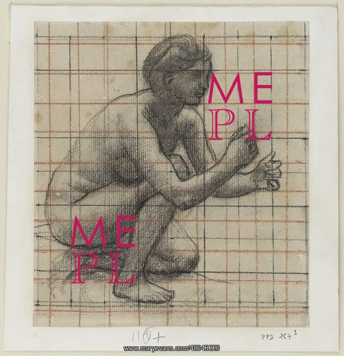 : Nude woman crouching : Nude woman crouching