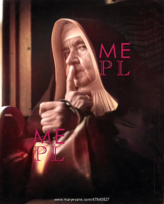 : Nun looking at the camera : Nun looking at the camera