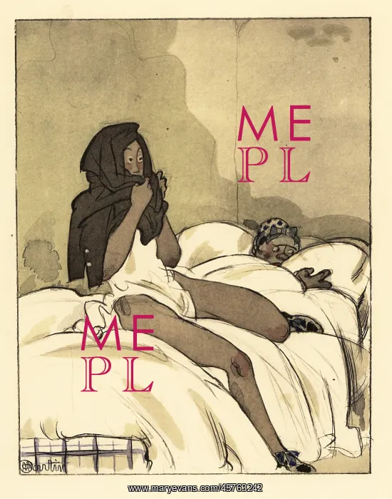 : A nun with a man in her bed in a convent cell : A nun with a man in her bed in a convent cell
