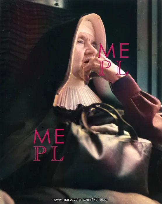 : Nun sitting looking thoughtful : Nun sitting looking thoughtful