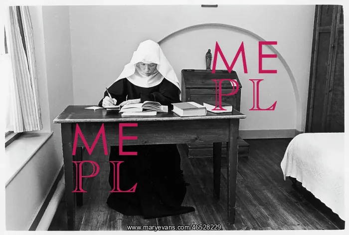 : Nun studying in her cell, St Cecilia's Abbey : Nun studying in her cell, St Cecilia's Abbey