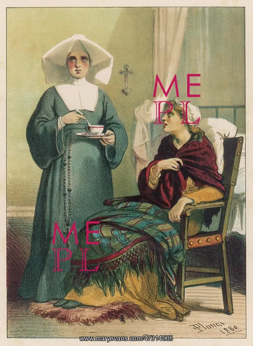 : NUN VISITING SICK WOMAN : NUN VISITING SICK WOMAN