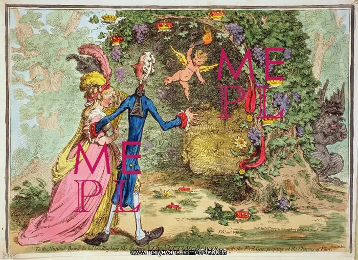 : The nuptial-bower; - with the evil-one, peeping at the charm : The nuptial-bower; - with the evil-one, peeping at the charm