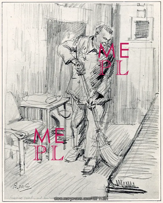 : Nuremberg Trial - Goring sweeping out his cell : Nuremberg Trial - Goring sweeping out his cell