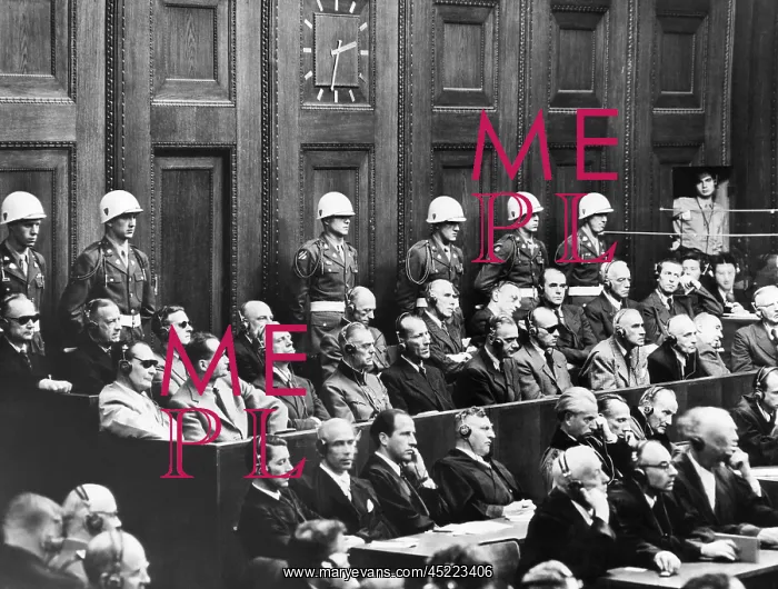 : Nuremberg Trials, (first row) Hermann Goering, ? : Nuremberg Trials, (first row) Hermann Goering, ?