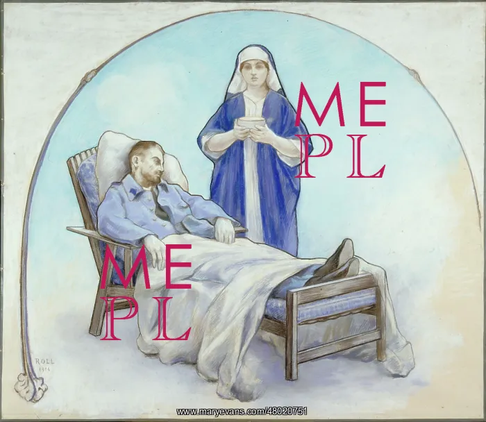 : Nurse at the bedside of a sick patient : Nurse at the bedside of a sick patient