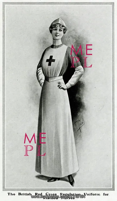 : Nurse in British Red Cross uniform 1914 : Nurse in British Red Cross uniform 1914