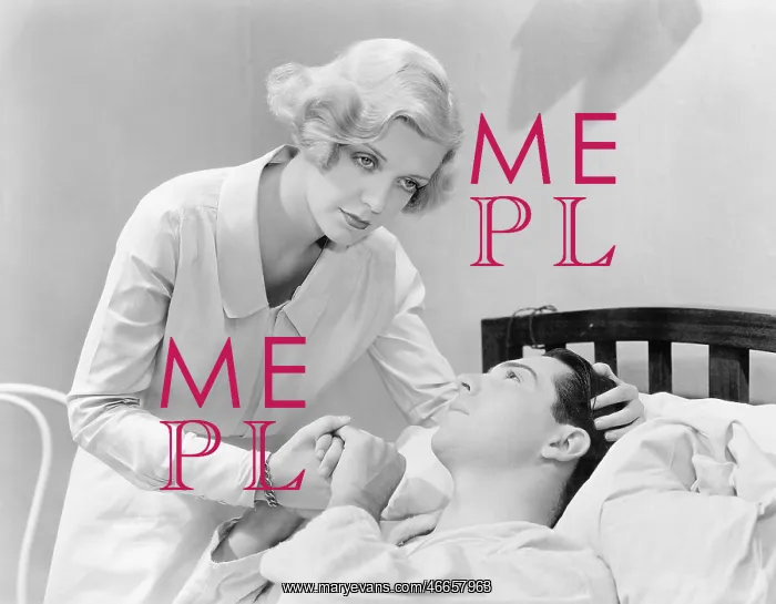 : Nurse consoling a man in a hospital bed : Nurse consoling a man in a hospital bed