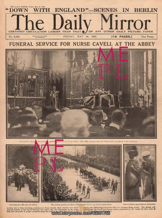 : Nurse Edith Cavell, funeral service : Nurse Edith Cavell, funeral service