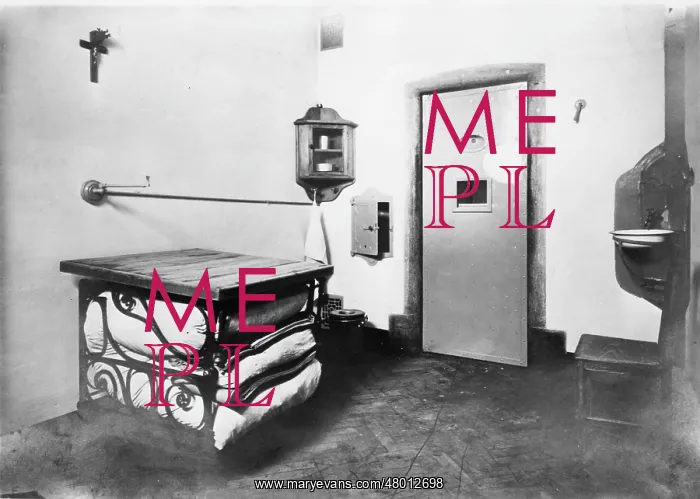 : Nurse Edith Cavell's prison cell, Belgium, WW1 : Nurse Edith Cavell's prison cell, Belgium, WW1